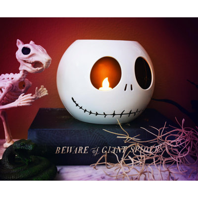 Flameless Jar Candle with Ceramic Holder