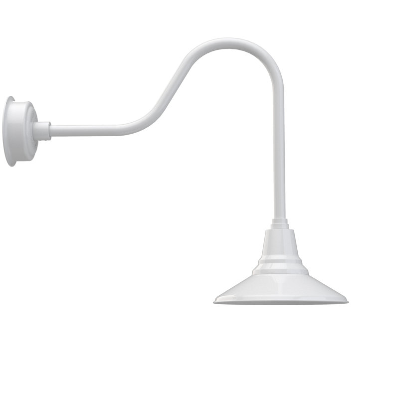 Luminaire de grange d’extérieur Albali, Blanc, H 24,92 po x l 12 po x P 31 po