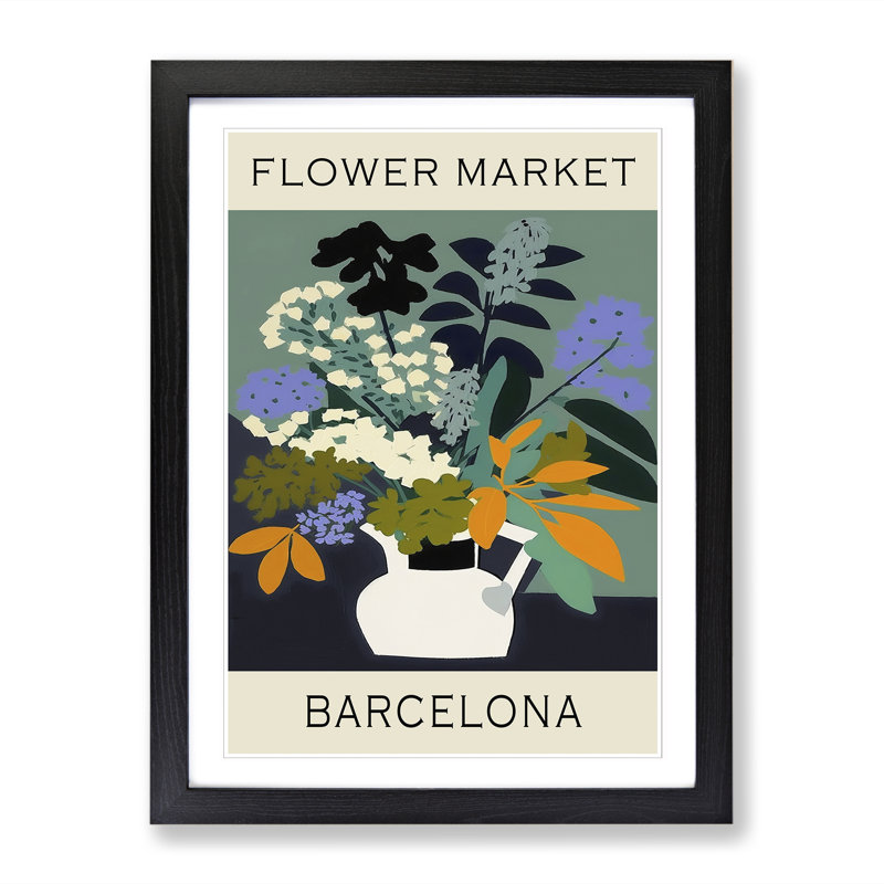 Barcelona Flower Market Exhibition No.6 1 Piece Single Picture Frame Wall Art, 34cm H x 25cm W x 2cm D