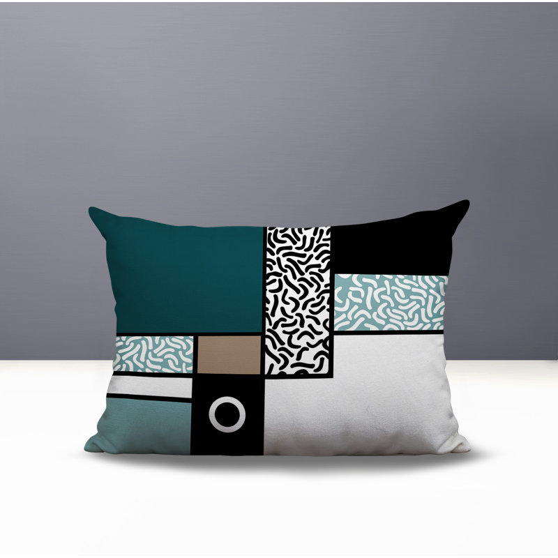 Coussin lombaire réversible intérieur / extérieur Plexa, Rectangle H 18 po x l 25 po, Émeraude