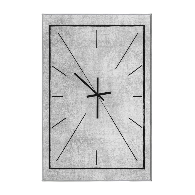 Soft Plush Ferland New Years Modern & Contemporary Abstract Area Rug in Gray – Gray Binding, 7x9