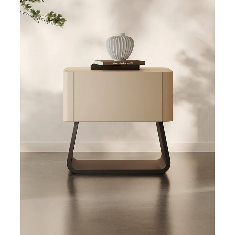 Table de chevet à personnalité en bois massif, rangement à la mode, armoire de rangement légère de luxe.