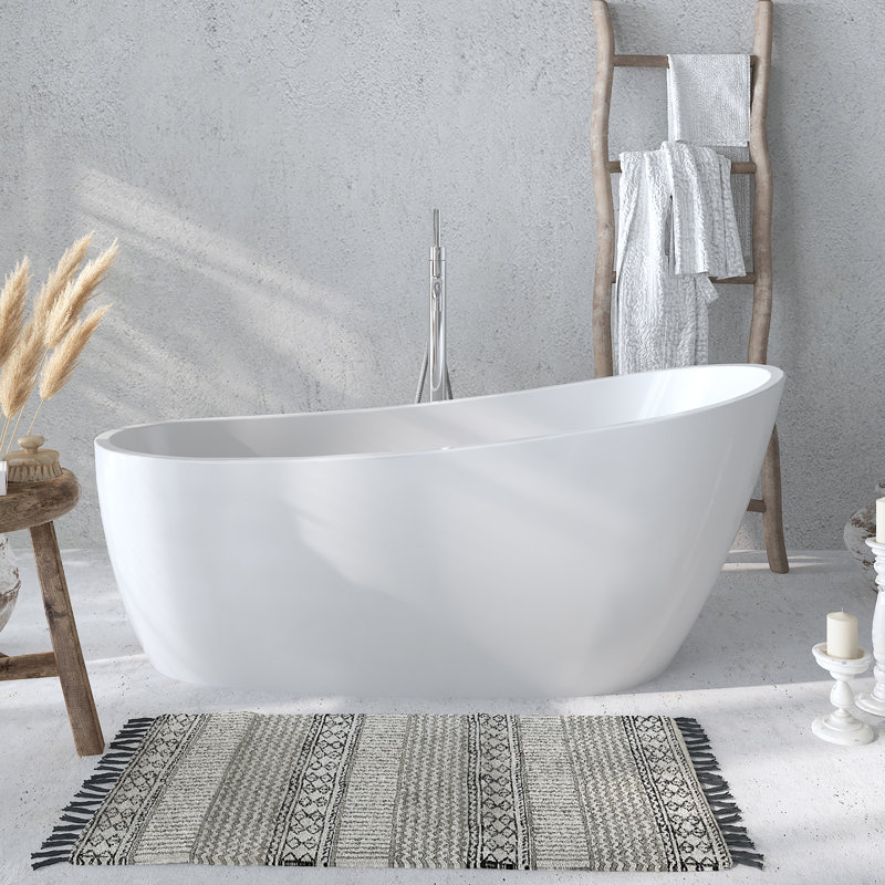 63'' x 30.7'' Freestanding Soaking Acrylic Bathtub