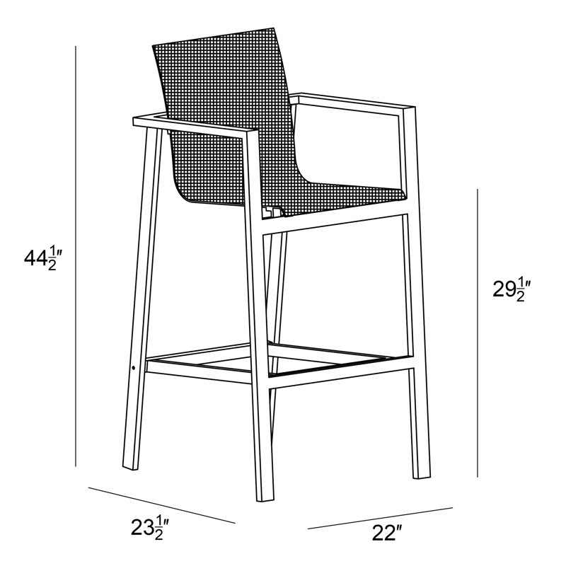Lift Bar Chair - Slate, Black, Black