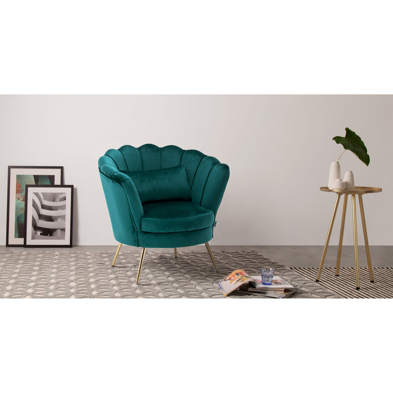 Aceves Velvet Barrel Chair, Green