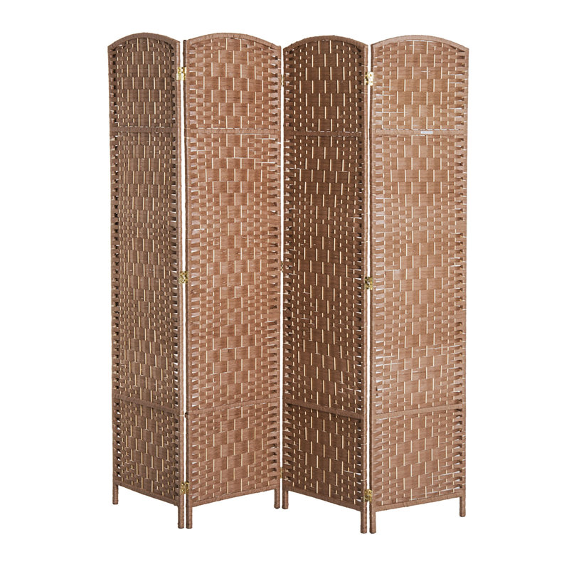 Paravent haut en osier, 4, 70.75" H x 70.75" W x 0.75" D, Natural