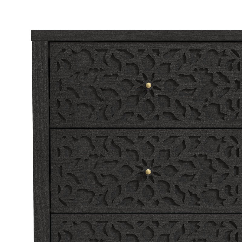Commode 6 tiroirs L 45,4 po Lukasik, Noir