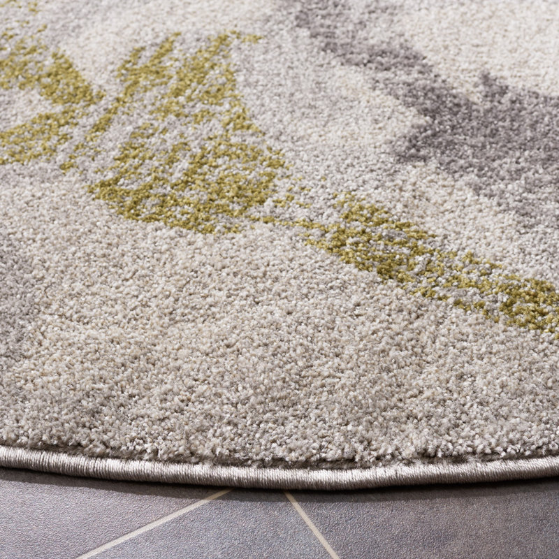 Ammundsen Floral Ivory/Light Grey Area Rug, Round 7'