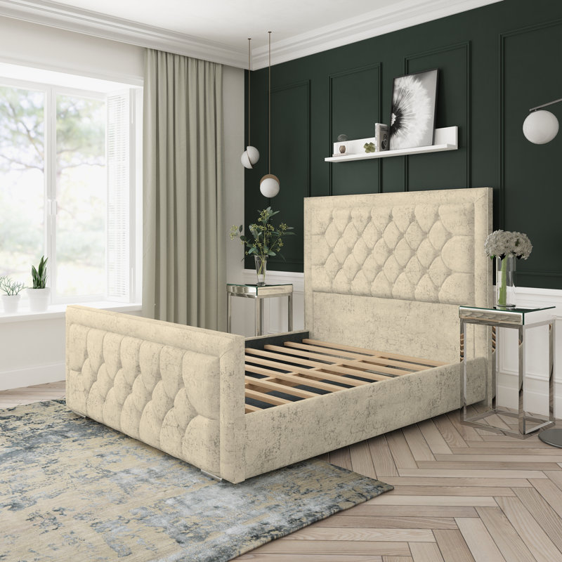 Upholstered Bed, Small Single (2'6), Oatmeal