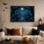 Art mural sur toile, "Dark Forest Gate" avec lune et lueur bleue d'Halloween-2012522164