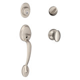 Plymouth Handleset with Single Cylinder Deadbolt and Siena Door Knob and Rosette