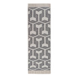 Jute / Sisal Geometric Area Rug in Ivory/Gray