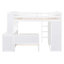 Lit mezzanine double avec lit simple, bureau et tablettes
