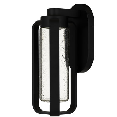 Applique murale noire en acier à DEL de 12 pouces avec abat-jour en verre granuleux transparent, haute intensité de 10 W avec 650 lumens, 3 options de température de couleur 3000K / 4000K / 5000K, conception à intensité variable, facile à installer,