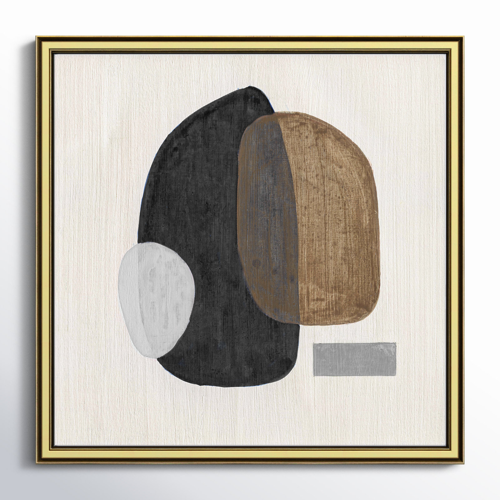 Inola Neutral Stones III Wall Art, 18.25" H x 18.25" W, Gold