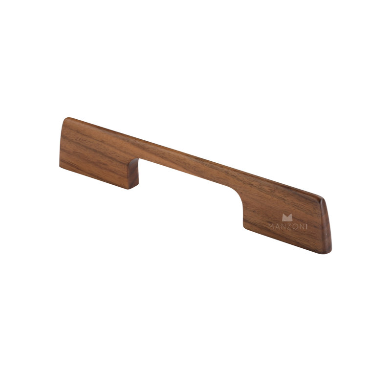 Sleek Designer Wood Cabinet Pull, Walnut,  6 5/16"