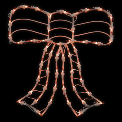 14" Lighted Red Bow Window Silhouette Christmas Decoration
