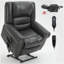 Fauteuil inclinable électrique Power Massage à double massage thermique, similicuir-570857074