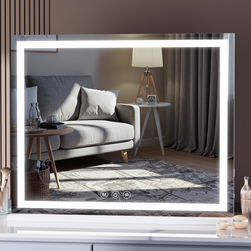 Miroir rectangulaire à DEL, contrôle de la température en continu 3 couleurs et intensité variable 