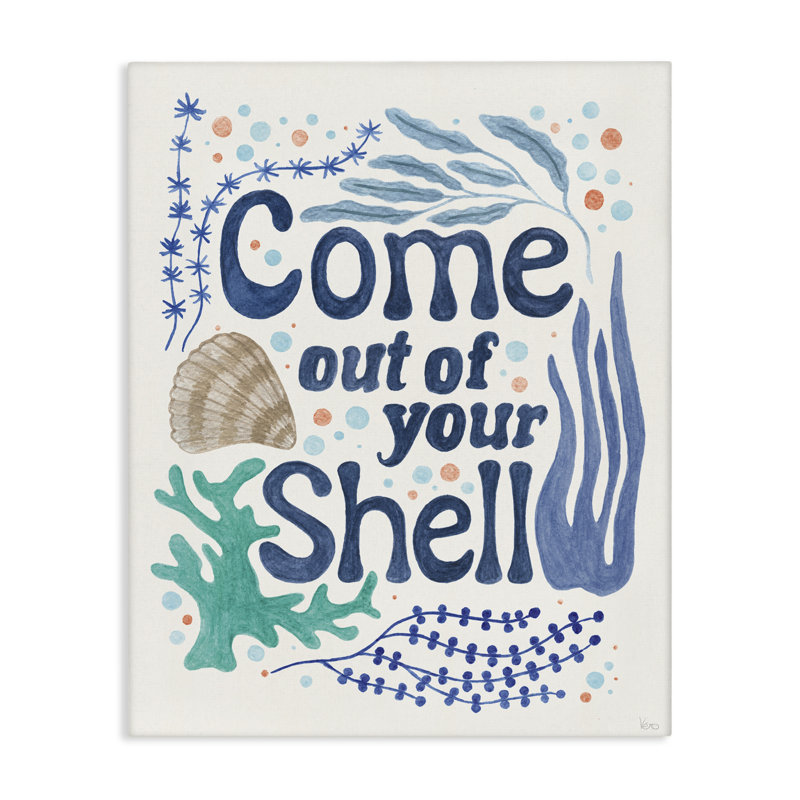  «Come Out Of Your Shell», art mural sur toile par Véronique Charron, H 48 po x l 36 po