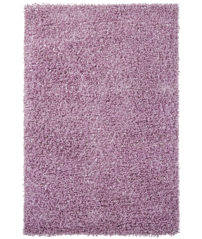 Tapis en polyester et viscose tissés à la main à poils longs Benson Authentic, Mauve, 7 pi 9 po x 10 pi 6 po
