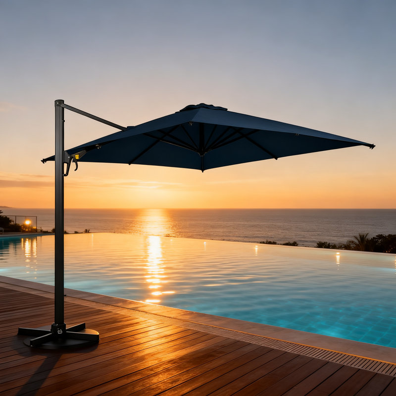 10 pi. Parasol de patio moderne en porte-à-faux
