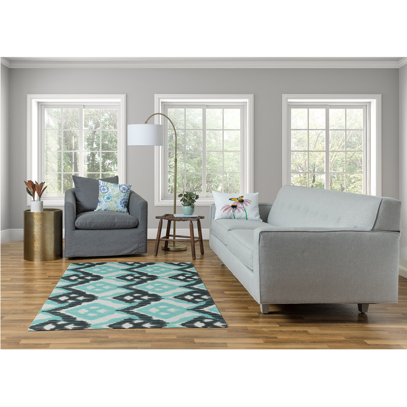 Chenille Ikat Indoor Rug, Rectangle 4' x 6'