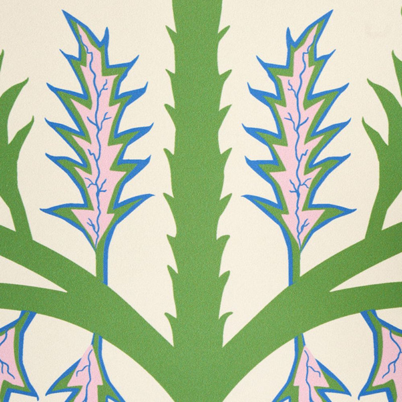Papier peint Schumacher x Neisha Crosland Thistle, Ivoire