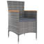 Vidaxl 11 Piece Patio Dining Set With Cushions Grey