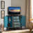 Rustic Corner Cabinet with Vintage Handles