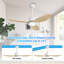 Ventilateur de plafond 42 pouces 3 pales en ABS pour l'intérieur et l'extérieur avec DEL intégrée et télécommande, grain de bois blanc et naturel-405680976-405680979-405680981