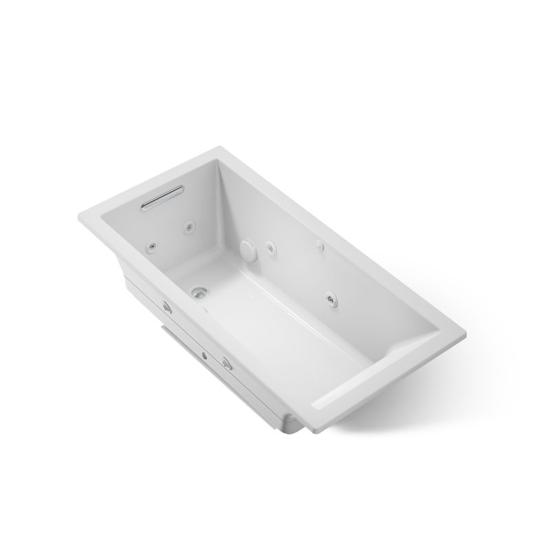 Baignoire à air sous-jacente chauffée avec drain réversible, Gris glacial