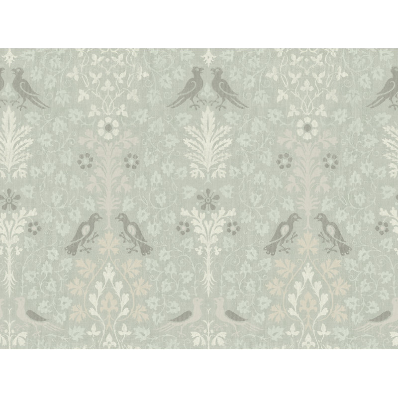 Yuki Osada Damask Wallpaper Double Roll, Soft Green