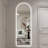 65" X 21" Led Full Length Mirror With Symmetrical Arch, - , Wall Mounted For Dressing Rooms Shatterproof 3 Color Dimmable Lights, Hd Silver Glass, Minimalist Bedrooms