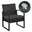 Ensemble de meubles de patio 3 pièces Bowmore avec chaises rembourrées en rotin et table en métal-471148032