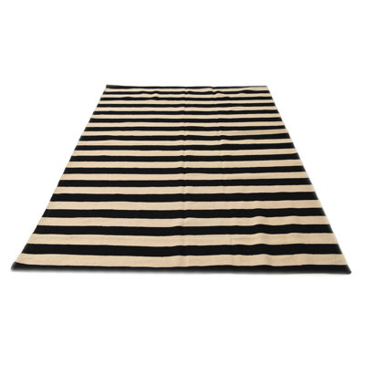 Tapis noir et blanc Ivey