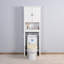 Armoire de salle de bain blanche - élégante, tablette réglable, 23,47 x 7,51 x 67,29 pouces