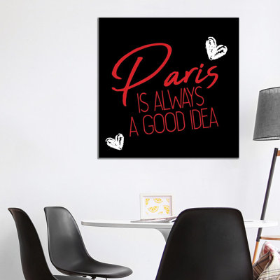 Paris Idea Love II by Kimberly Allen - Wrapped Canvas Print