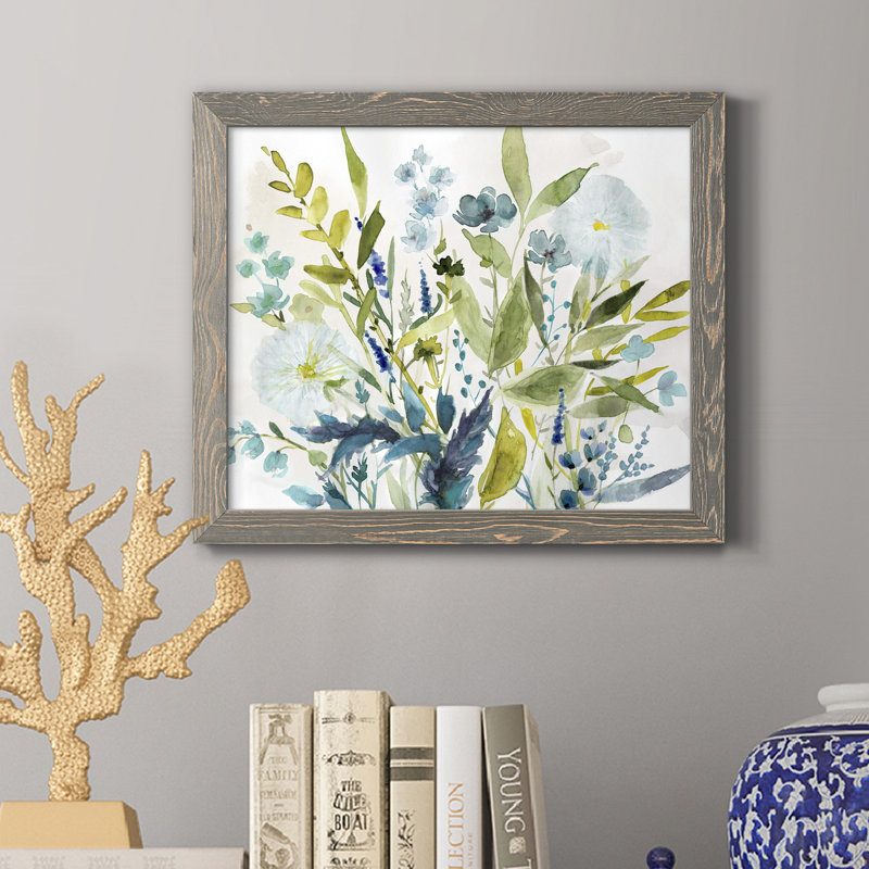 " Olive Greens " Painting Print, 20" H x 24" W x 1" D, Grey