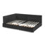 Cadre de lit double capitonné avec rangement pleine grandeur, cadre de canapé-lit avec dossier et accoudoirs confortables, lit double pour chambre à coucher, salon, velours-2106562978-2106562979