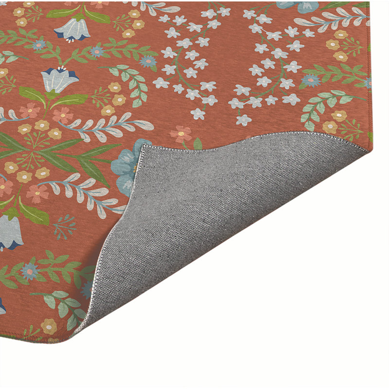Cecelia Kitchen Mat, Rectangle 4' x 6', Coral
