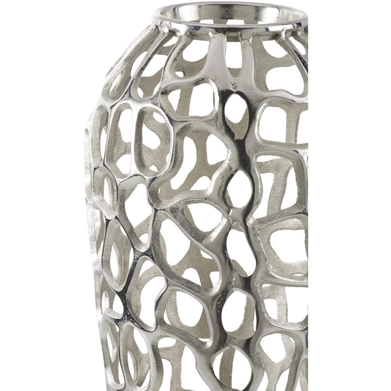 Vase décoratif Natalyia, Argent, H 32 po x l 12 po x P 12 po