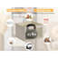 Paniers de rangement pour garde-robe, paniers de rangement extra larges avec fenêtre transparente et poignées, organisateur de tissu pliable pour vêtements, tablettes, brun et beige, paquet de 3-128589688-128589689