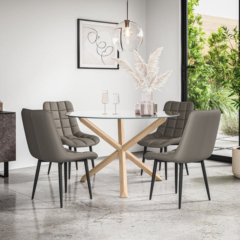 Darcus 4 - Person Dining Set, Oak/Grey
