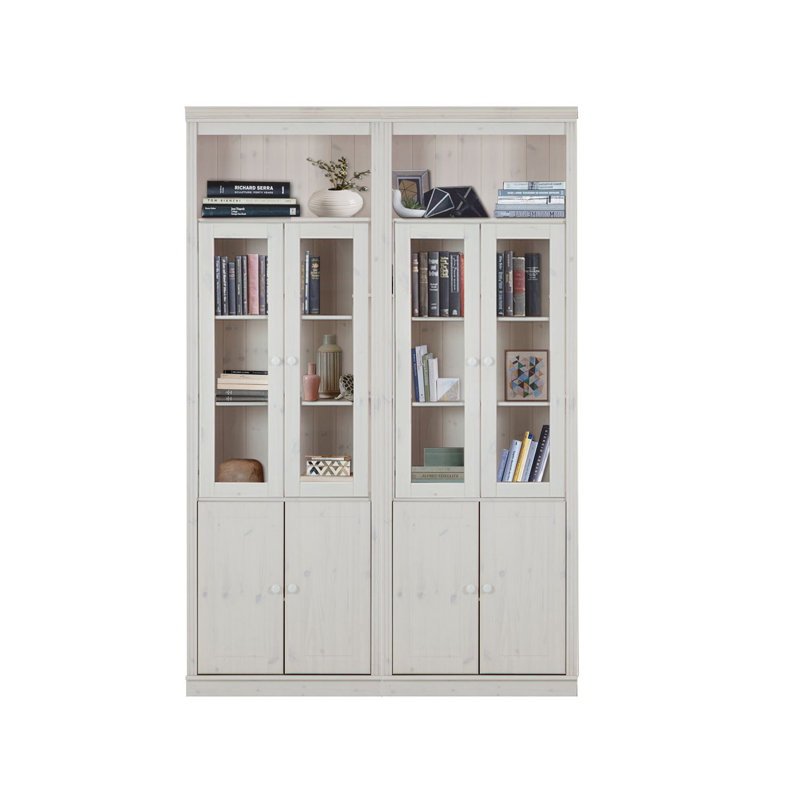 Dedrah 223cm H x 148cm W Library Bookcase, White