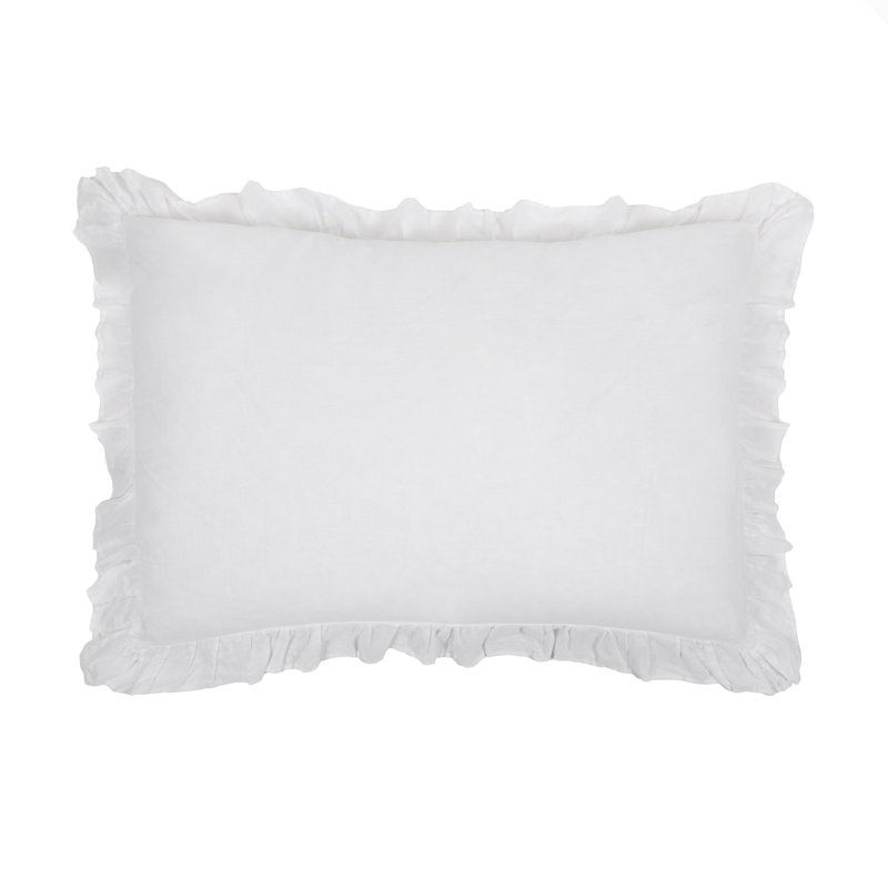 Charlie Linen Lumbar Pillow Cover & Insert, White