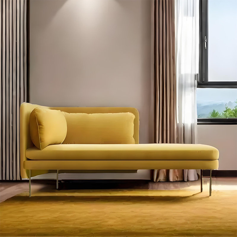 Chaise longue de loisirs simple et élégante, Jaune, Orienté à gauche (vu de face)