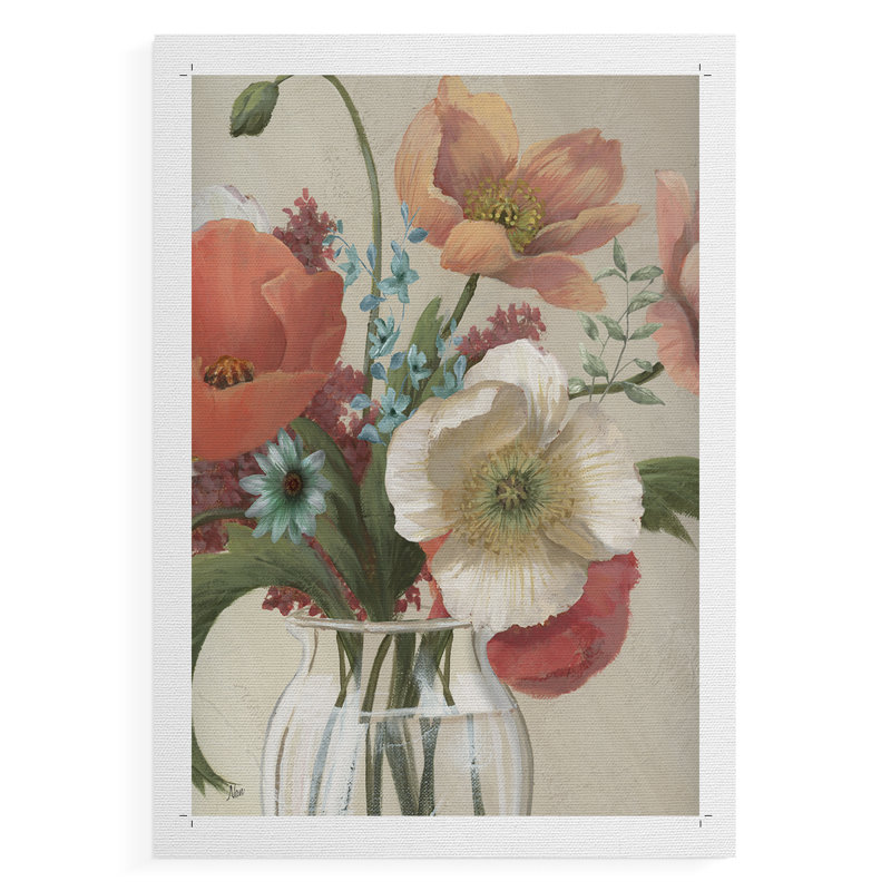 Poppy Time I - Impression sur toile seulement - NON-CADRE, H 36 po x l 24 po