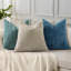 Decorative textured knitted pad, size 24x24 cm, each set includes 2 pieces, colour is navy blue