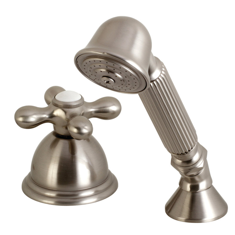 Kingston Brass Deck Mount Hand Shower with Diverter for Roman Tub Faucet, Brushed Nickel